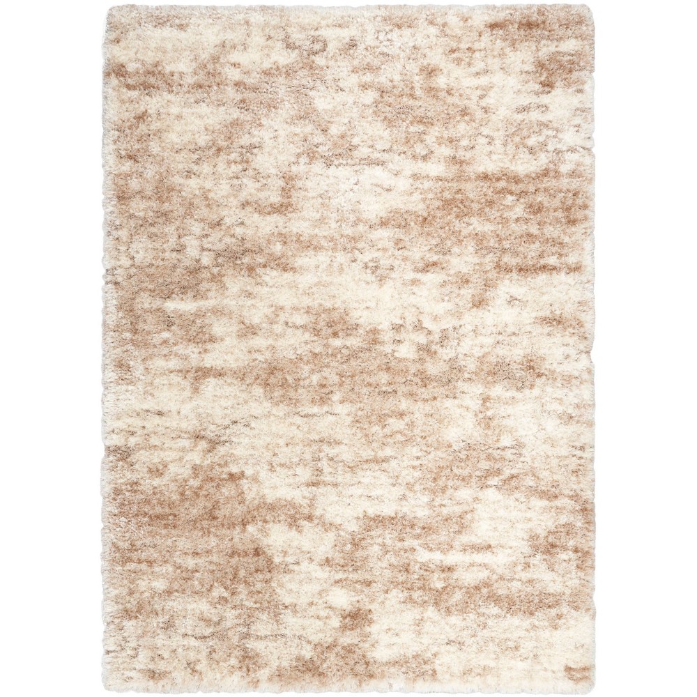 Photos - Area Rug Nourison 7'10"x9'10" Dreamy Shag Modern Machine Woven  Ivory/Dark Beige: High Pile, Abstract, OEKO-TEX Certified 