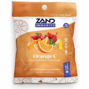 Zand Immunity Orange C HerbaLozenge, Vitamin C Throat Drops with Herbal Extracts, 15 Count Case of 12 - 1 of 4