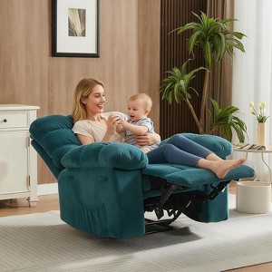 TackView Manual Recliner Chair for Living Room, Ergonomic Fabric Accent Chair with Side Pockets, Lazy Recliner Single Sofa with Steel Frame - 1 of 4