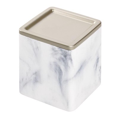 IDesign Taschentuch-Box Fürs Badezimmer – Schickes Design In Weiß Mit Rosegold, Platzsparend