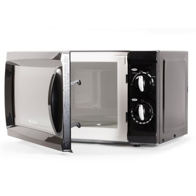 Compact Black Stainless Steel Small Countertop Microwave Oven