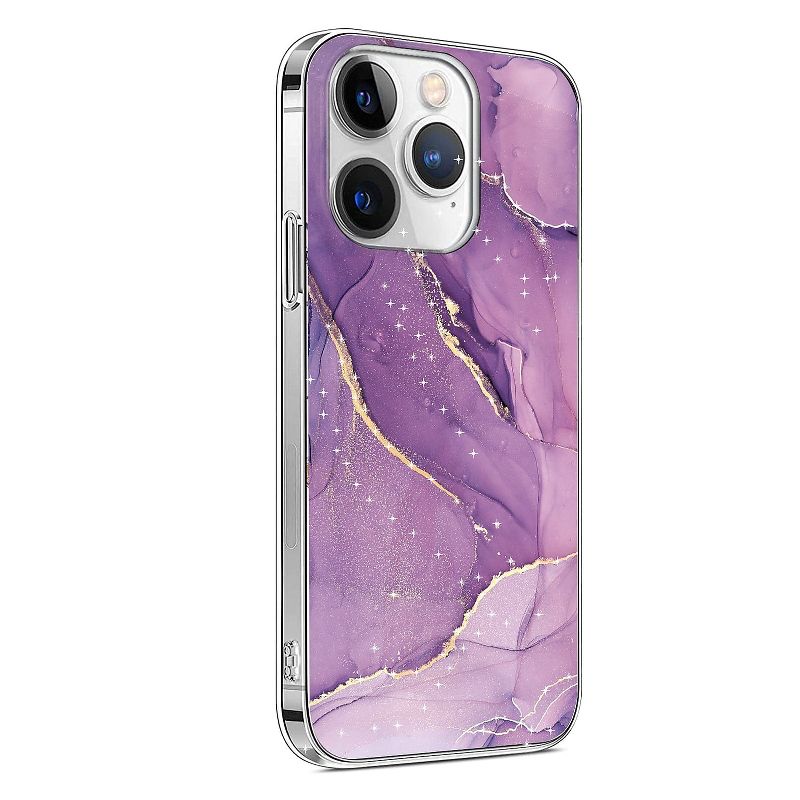 SaharaCase MagSafe Phone Case for iPhone 15 Pro Shock Absorbing Purple Marble (CP00461), 1 of 7