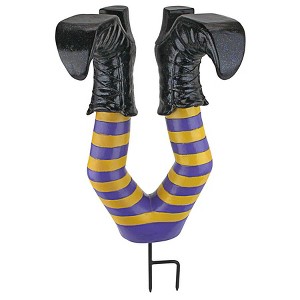 Design Toscano Crash Landing Wicked Witch Legs Garden Stake Statue - 1 of 4