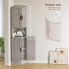 Tall Corner Storage Cabinet, Fluted Hutch Cupboard Pantry Cabinet - 2 of 4