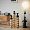 Angel Sar 3 Piece Gold Hexagon Honeycomb Vase Set, Tall Floor Vases with Geometric Pattern, Black & White Ceramic Decor for Modern Home - 2 of 4