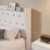 COZONY Floating Platform Bed Frame with LED Lights, Velvet Upholstered Storage Headboard No Box Spring Needed - 4 of 4