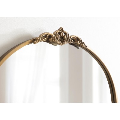 Gold Ornate Arched Wall Mirror with Garland Detailing