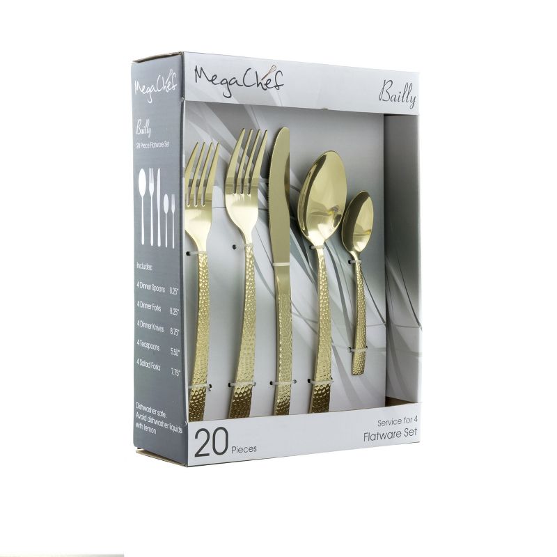 Megachef Baily 20 Piece Flatware Utensil Set, Stainless Steel Silverware Metal Service for 4, 1 of 9