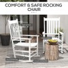 Wooden Rocking Chair Set, Curved Armrests, High Back, Slatted Seat Outdoor Rocker Set - 4 of 4