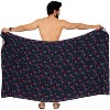 HAPPY BAY Men's Holidays Cover-Up Beach Lava Lava For Men Swim Trunk Summer Long Pareo Regular Samoan Swimwear One Size Azure, Leaves - 4 of 4