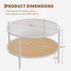 30" Rattan Coffee Table, 2 Tier Wooden Round Center Table with Tempered Glass Top, Farmhouse Cocktail Tea Table for Living Room Bedroom Office - 4 of 4
