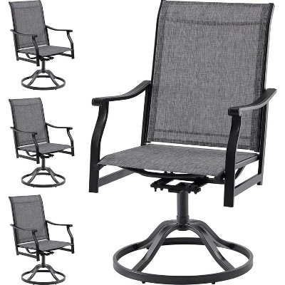 VisioGear Patio Dining Chairs, 4 Pieces Outdoor Dining Chairs Set, 360°Swivel Dining Chair for Patio, Gray, 23"*21.7"*40.2"