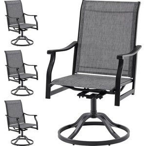 VisioGear 4 Pieces Patio Dining Chairs Set, 360° Swivel Dining Chair for Patio, Gray, 23"*21.7"*40.2" - 1 of 4