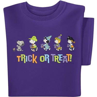 Collections Etc Peanuts Trick or Treat Halloween Short Sleeve Graphic T-Shirt