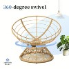 40"W/41.5"W Ergonomic Wicker Papasan Chair with Cloud Thick Density Fabric Cushion, Fluid 360 Degree Swivel Patio Chair - ModernLuxe - 3 of 4