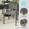 Martha Stewart Bedford Set of 2 Indoor-Outdoor Stackable Patio Dining Armchairs in Rattan Wicker - 3 of 4