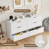 56" Wide Fluted Dresser for Bedroom with 6 Drawers,Wooden Chest of Drawers with Metal Handle & Feet - 2 of 4