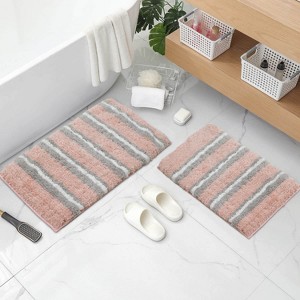 Home Weavers Glamour Collection 100% Polyester Microfiber Bathroom Rug, Non Slip Bath Mat Water Absorbent Soft Microfiber Shaggy Mat Machine Washable - 1 of 4