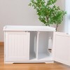 Gulches 30" Hidden Litter Box Enclosure - Stylish Cat Furniture & Side Table in White - 3 of 4