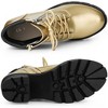 BLISSFUL STEP Women's Round Toe Chunky Heel Lug Sole Lace Up Zipper Combat Boots - 4 of 4