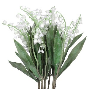 Unique Bargains Decoration Home Bell Orchid Artificial Flowers 13" 10 Pcs - 1 of 4