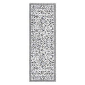 Vintage Washable Floral Print Living Room Rugs, Low Pile Non Slip Floor Carpet for Bedroom Dining Room - 1 of 4