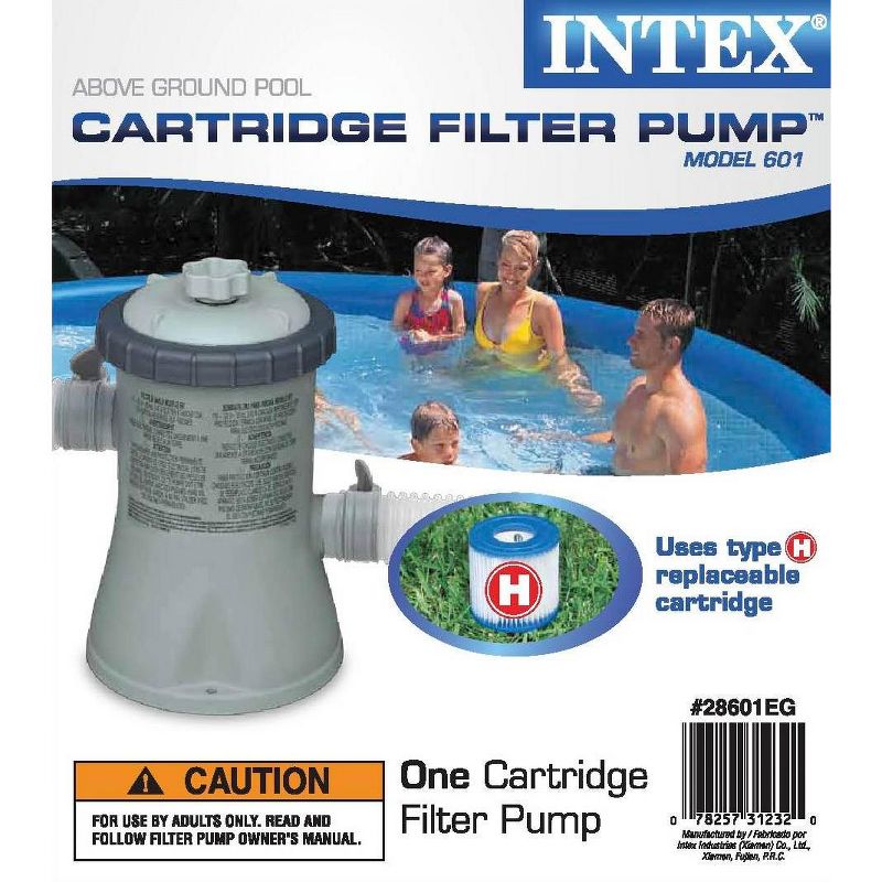 Intex Swimming Pool Cartridge Filter Pump + Filter Cartridge Replacement Type H, 5 of 7