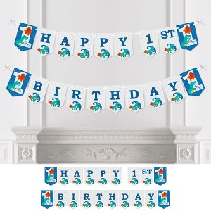 Big Dot of Happiness 1st Birthday Roar Dinosaur - ONEasaurus Dino First Birthday Party Bunting Banner - Party Decorations - Happy 1st Birthday - 1 of 4