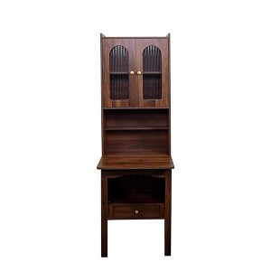 Vynxaria Convertible Bookshelf Desk with Fold-Out Writing Table and Storage - 1 of 4