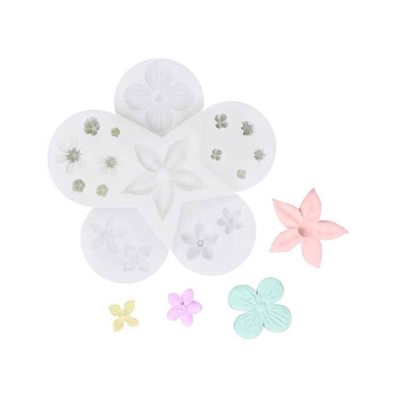O'Creme Filler Flowers Silicone Fondant Mold - 3" x 3" - White, 1 of 6