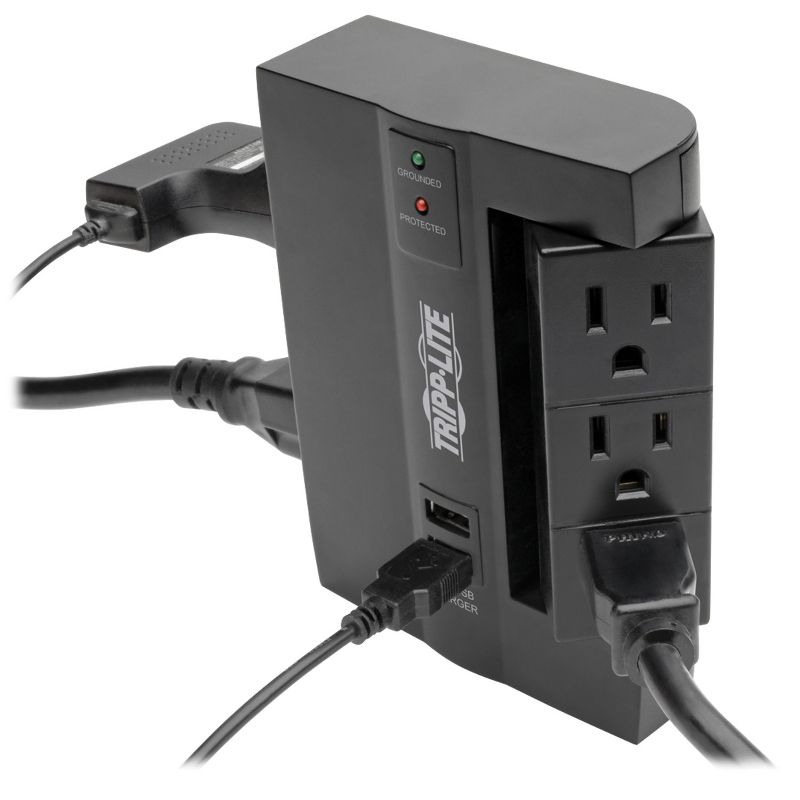Tripp Lite Protect It!® 6-Outlet Surge Protector with 3 Rotatable Outlets and 2 USB Ports, 5 of 11