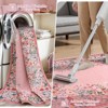 Lahome Short Velvet Geometric Floral Floor Mat-Natural Bio-Printed Soft Rug for Living Room, Bedroom, or Entryway - 4 of 4