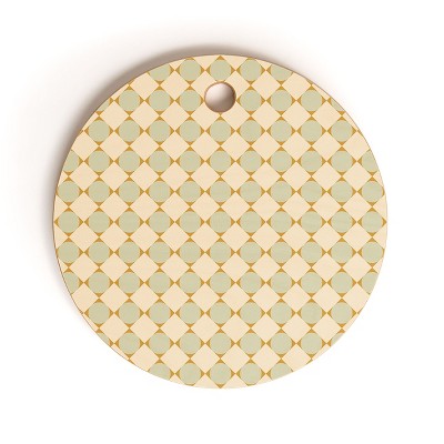 Colour Poems Retro Geometric Pattern III Cutting Board Round - Deny Designs