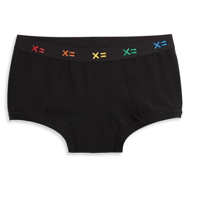 TomboyX Women's First Line Period Leakproof Boy Shorts Underwear, Cotton Stretch Comfort (3XS-6X), 1 of 2