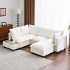 Whisen 90" U-shaped Sectional Sofa Modular Sofa Couch with a Movable Ottoman , a Coffee Table with Hidden Charging Devices - 2 of 4