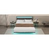 DOMETOUR Modern Upholstered Floating Bed Frame with LED Lights, Vertical Channel Design Velvet Fabric Bed, No Box Spring Needed, Full Size, Gray - 2 of 4