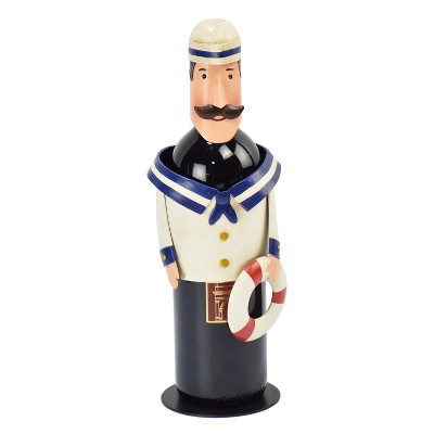 Beachcombers 12.2" Metal Sailor Glass Bottle Holder