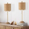 JONATHAN Y Celerie (Set of 2) 27.5" Coastal Rattan Scalloped Buffet Table Lamps: UL Listed, Metal Body, Fabric Cord - 3 of 4