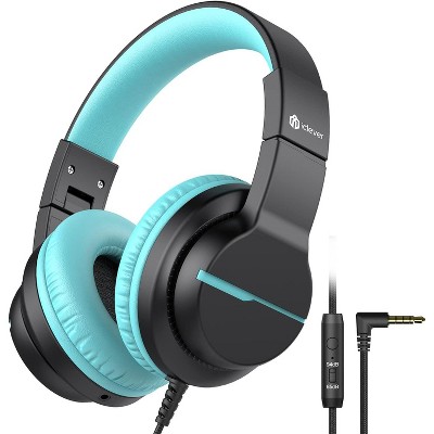 iClever Kids Headphones for School Travel, Safe Volume Limited, HD Mic Stereo Sound Over-Ear Girls Boys Headphones for Kid