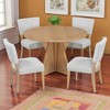 5-Piece Round Dining Set for 4, Retro Kitchen Table with Upholstered Chairs, Distressed Wood Finish and Trestle Base for Dining Room or kitchen - 2 of 4