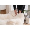 Airsurfer Soft Teddy Fabric Tufted Foam Bean Bag Chair With Teddy Fabric Ivory White - 3 of 4