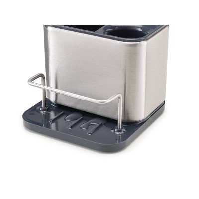 Small Stainless Steel Sink Organizer with Gray Accents