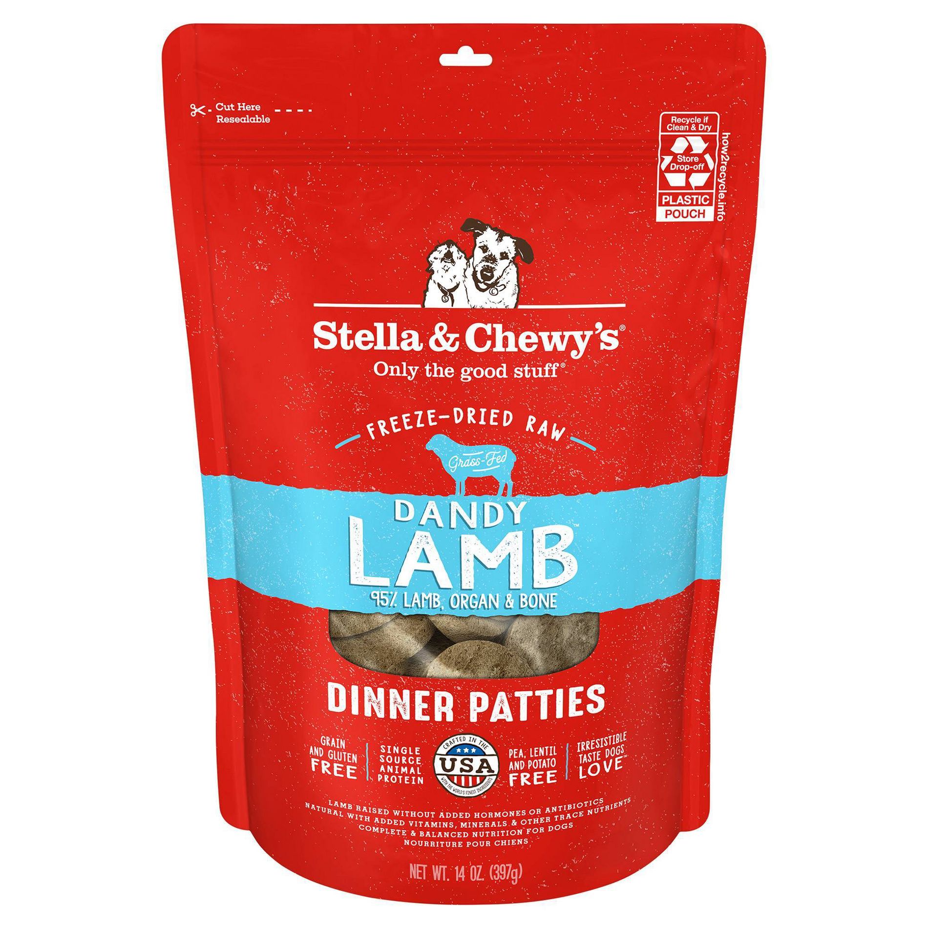 Stella & Chewy's Lamb Flavor Freeze-Dried Patties Dry Dog Food - 14oz