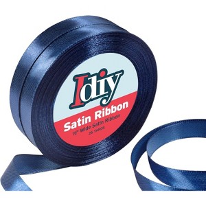 iDIY Satin Ribbon (1/2", 50 Yards) No wire, Arts & Crafts, Gift Wrapping, Baskets, Sewing Projects, Party Decor, Hair Bows & Baby Showers - Navy Blue - 1 of 4