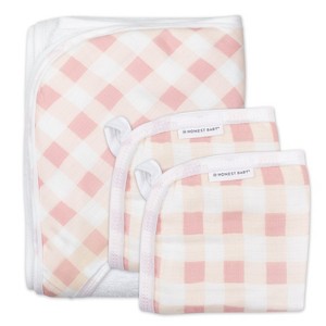 Honest Baby 3-Piece Organic Cotton Hooded Towel Set - 1 of 4