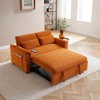 TiramisuBest 55" Velvet 2-Seater Pull-Out Sofa Bed with Adjustable, USB Ports & Storage Pockets, 3-in-1 Convertible Sleeper Loveseat, Dark Grey - 3 of 4