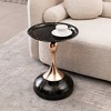 Small Metal Round End Table with Mermaid Tail Pedestal and Tray-Style Top for Living Room - 2 of 4