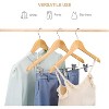 HOUSE DAY Wooden Suit & Skirt Hangers with Adjustable Clips Natural 12 Pack - 4 of 4