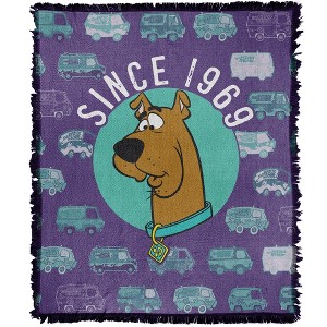 Scooby Doo! Vintage Pattern Since 1969 Blanket 50"x60" Woven Tapestry - 1 of 4