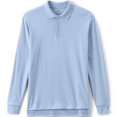 Lands' End mens Long Sleeve Supima Polo Shirt at  Men’s Clothing store